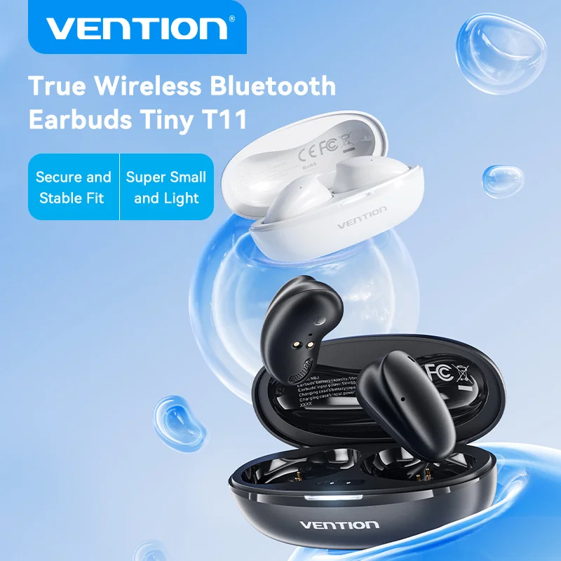 

Vention Wireless Earphones Bluetooth 5.3 Headset TWS Hi-Fi Stereo Sports with Mic Earbud Low Latency Headphones Touch Control