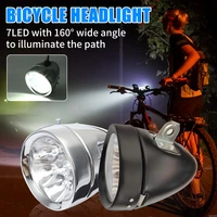 retro bicycle headlight 7led white high brightness waterproof metal classical front light for bike night riding headlamp