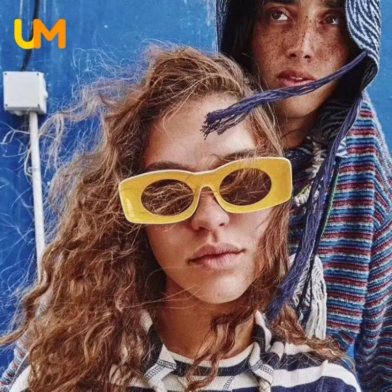 

Big Frame Hip Hop Rectangle Sunglasses Cat Eye Casual Goggles Vintage Unisex Gradient Eyewear Outdoor Sun Protection Sun Glasses