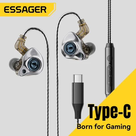 Essager Type-C проводные игровые наушники