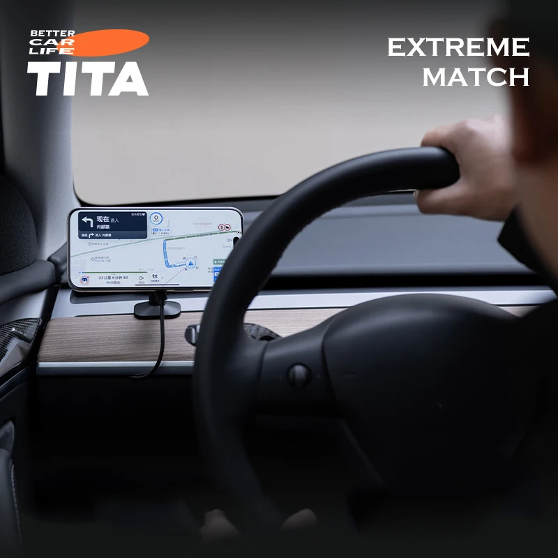 Беспроводное Автомобильное Зарядное Устройство Tita 15 Вт Для Tesla Model 3/y Магнитный