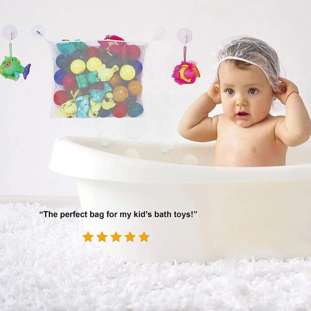 

Baby Bath Toys Mesh Bag Bath Game Bag Kids Folding Storage Mesh Beach Organizer Bag Eco-friendly Bathroom Bag Hanging Kids H7s0