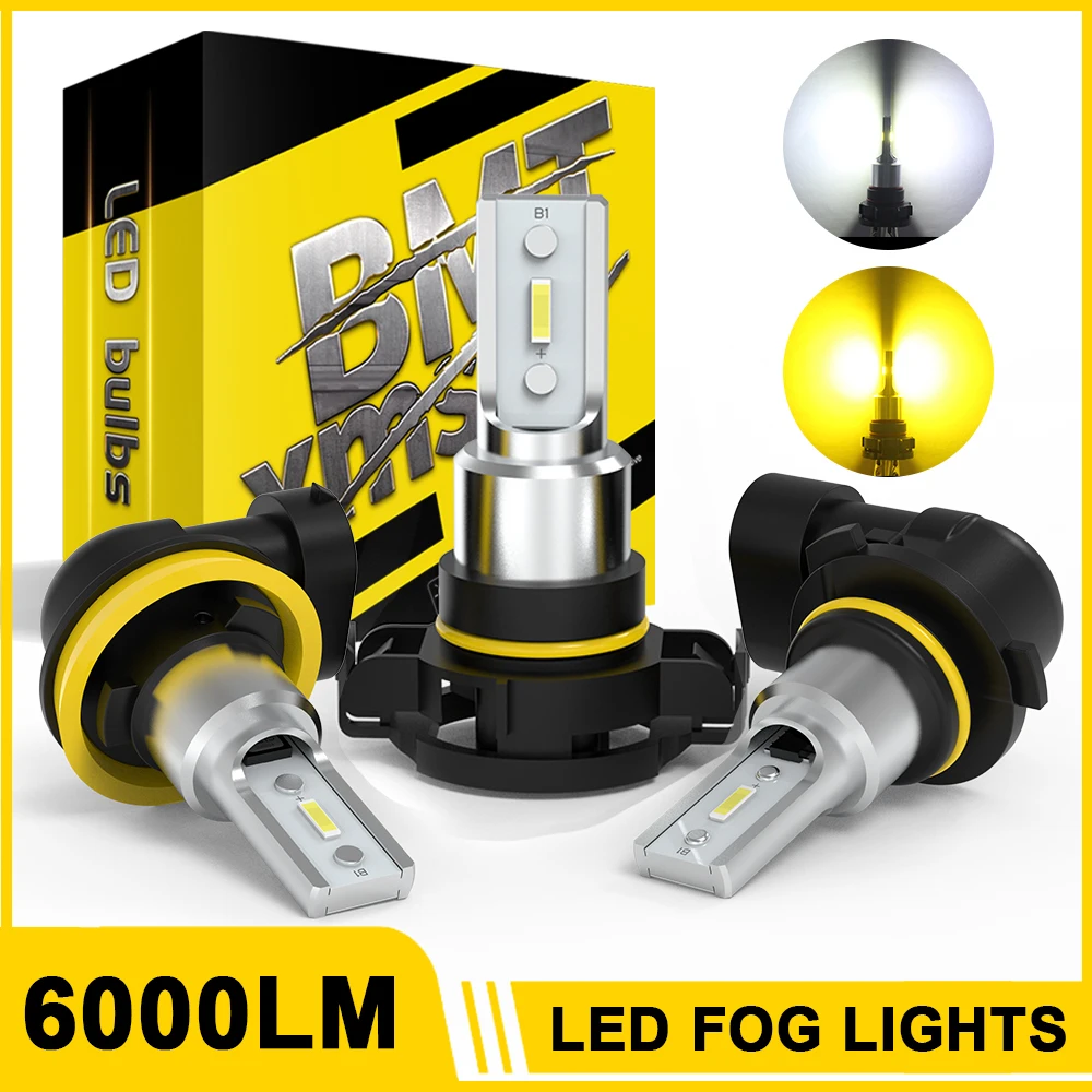 

BMTxms 2Pcs H8 H11 LED Canbus 9006 HB4 9005 HB3 H10 H16 LED Fog Lights Bulb PSX24W H27 881 880 DRL Daying Running Car Fog Lamp