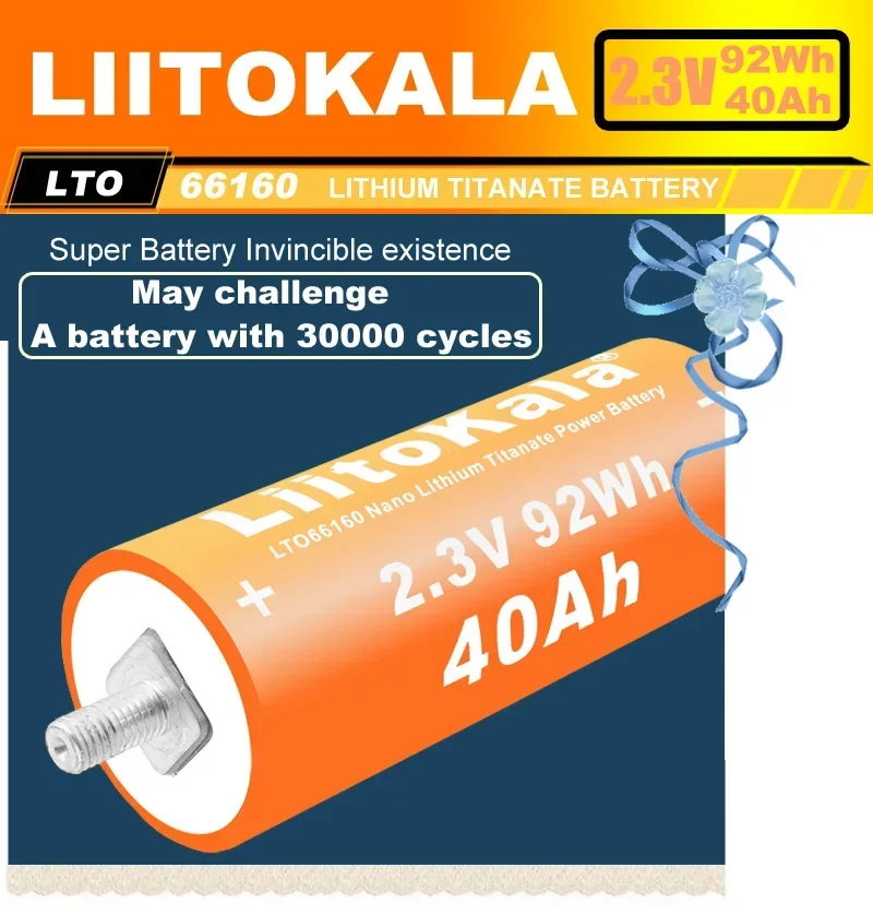 6-96 шт. LiitoKala 2 3 В 40 Ач 66160 литий-титанатная аккумуляторная батарея 10c DIY 12 24 36