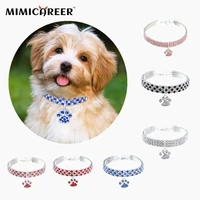 dog collar elastic fashion mixed color diamonds kitten puppy necklace cute cat claw decorate pendants jewelry pet accessories