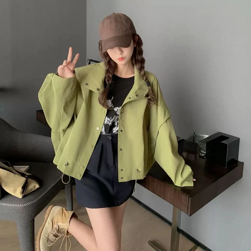 Модная зеленая Женская куртка на весну и осень новый корейский стиль нишевая