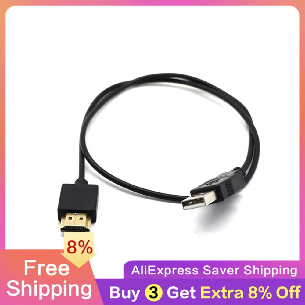 

Соединительный провод, 0,5 м, не подвергается образованию, черный, HDMI-совместимый с Usb-кабелем, аудиокабель для зарядки, не ломается, Длина 0,5 м