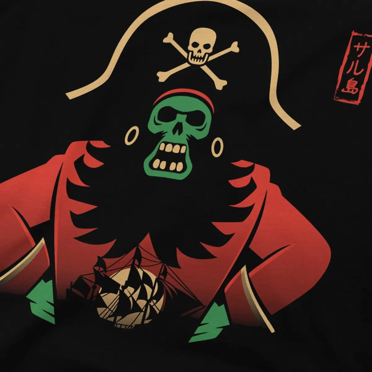 Футболка с изображением пиратской обезьяны альтернативная футболка круглым