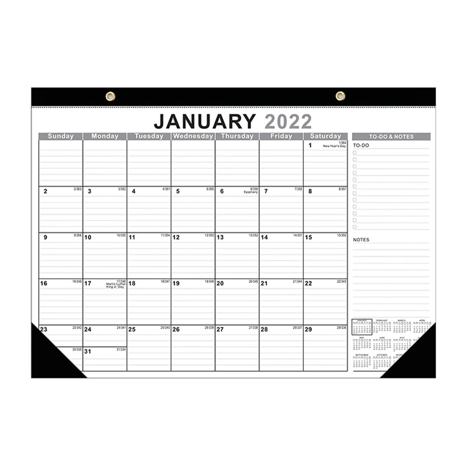 

Wall Calendar English Desk Home Office Monthly Planner Large January 2022- June 2023 Schedule Organizer Daily Agenda Memo