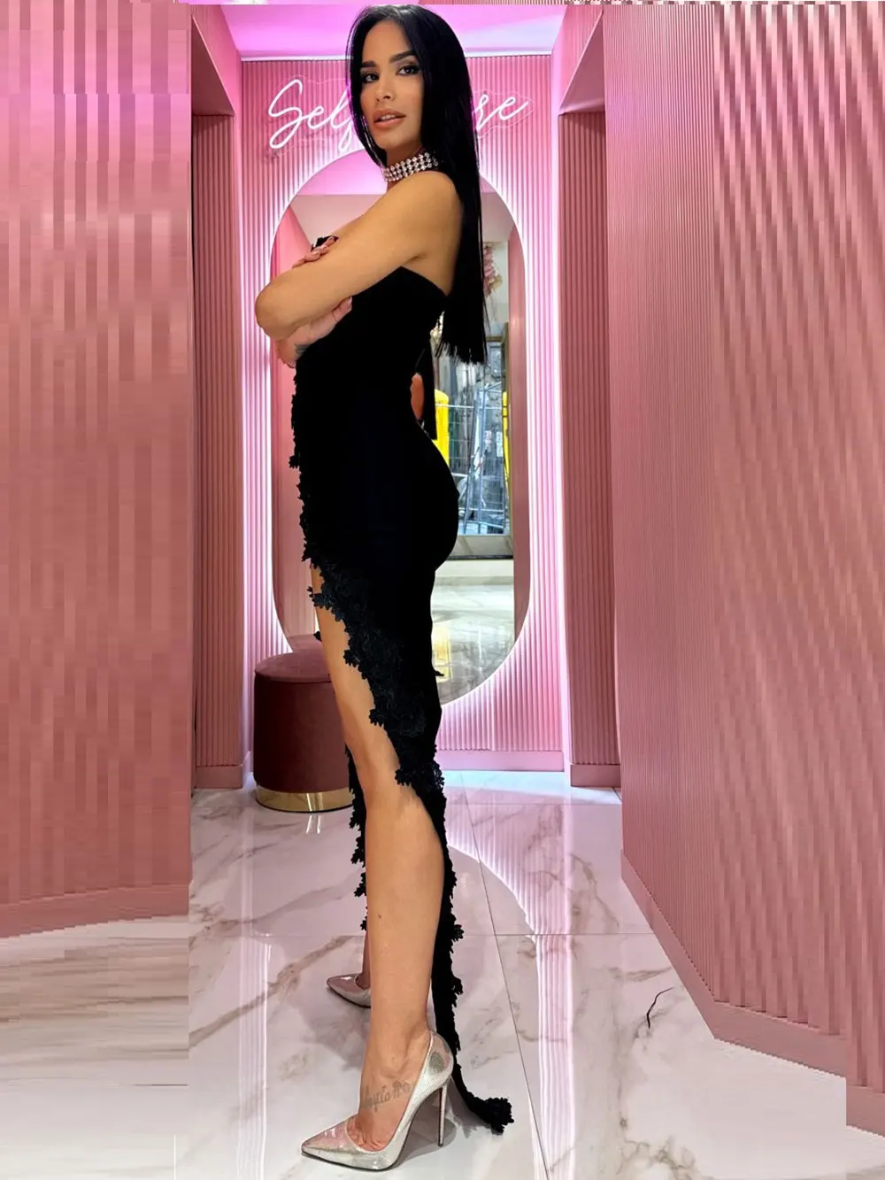 2024 новое сексуальное платье с цветочной вышивкой женское облегающее без