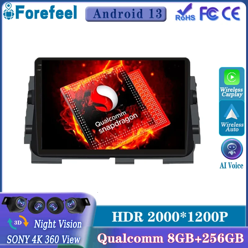 

Android 13 Qualcomm Snapdragon для NISSAN MICRA KICKS 2017 2018 2019 без DVD, мультимедийный автомобильный плеер, экран навигации, ТВ, GPS, радио