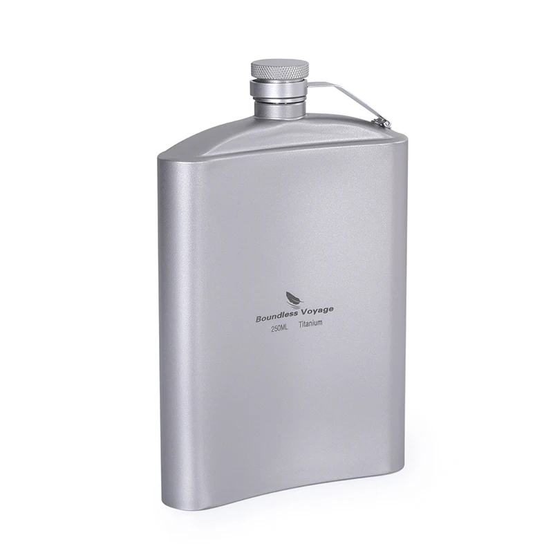 

250ml Titanium Hip Flask Mini Cup with Funnel Outdoor Camping Picnic Sport Pocket Water Bottle Whiskey Flagon Wine Pot