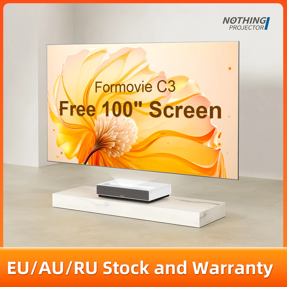 

Fengmi C3 с 100 дюймовым экраном, лазерным ТВ, ультракороткий проектор 4K 400 Nit Android UST Beamer для кинотеатра 3 Cine En Casa