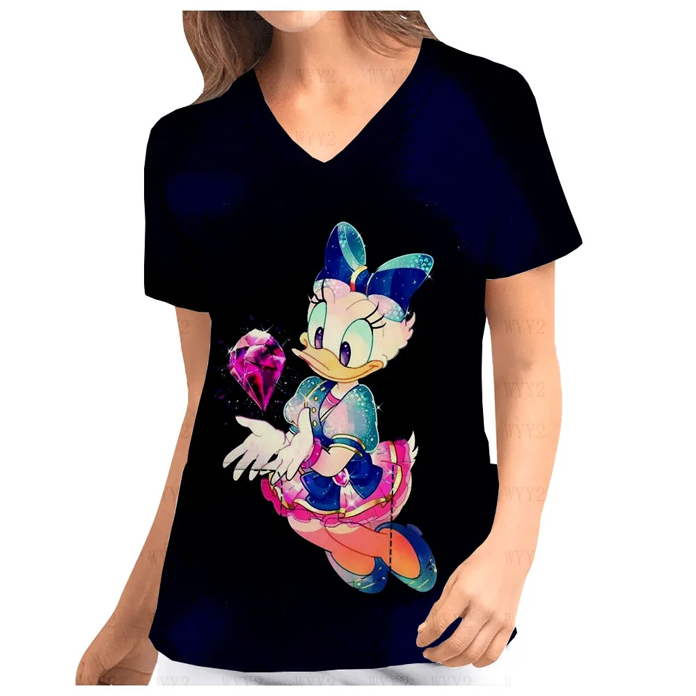 Топ-скраб с v-образным вырезом и принтом Диснея Дональд Дак Дейзи женская рабочая