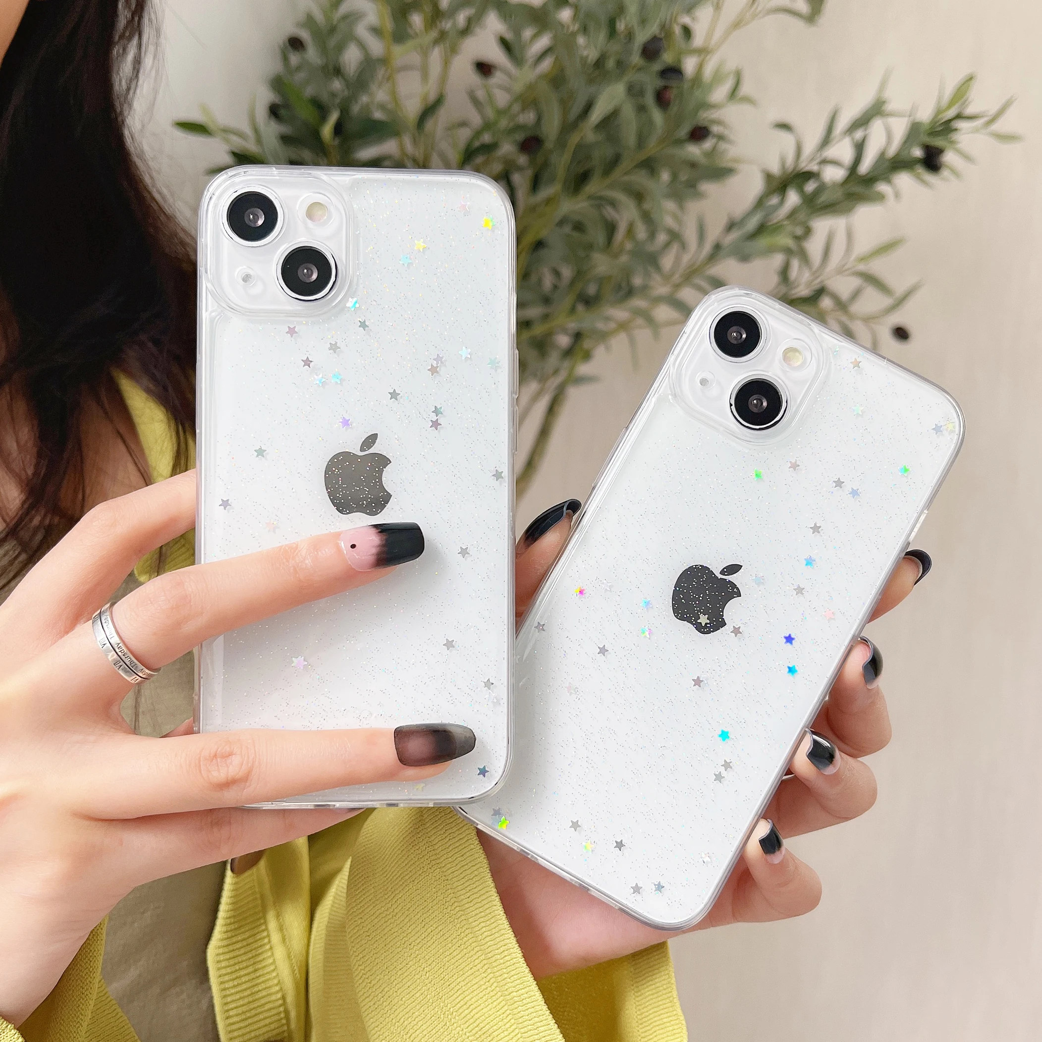

Прозрачный Блестящий Защитный чехол для iPhone 13 12 11 Pro Max X XS Max XR iPhone 7 8 Plus