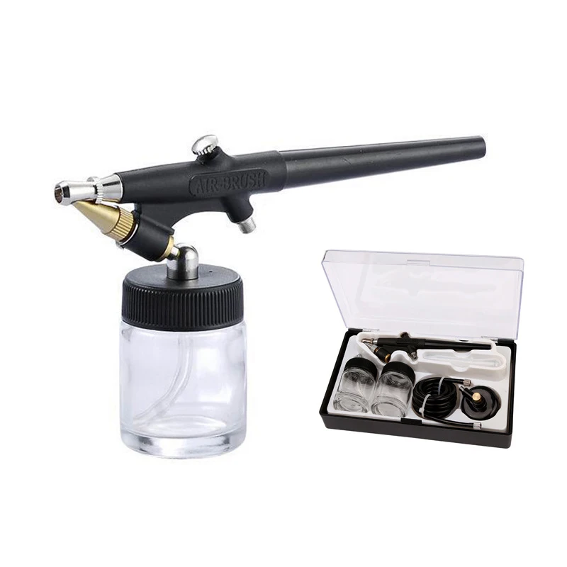 

Airbrush Set Model Coloring Painting Small Spray Gun With Gas Tube And Two Paint Bottles High-quality Spray Paint Tool Kits