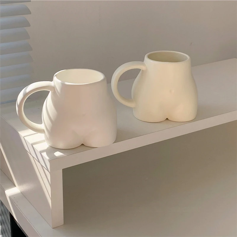Fun ass cup small fresh ceramic mug simple cute personality coffee breakfast milk water |