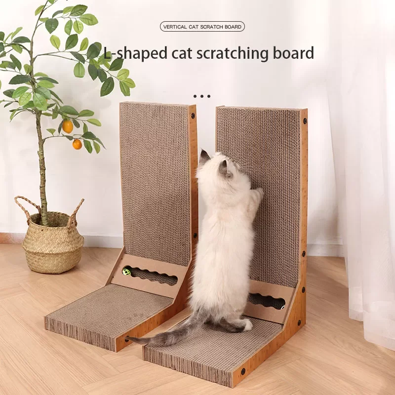 

2023New L-shaped Cat Scratcher Board Detachable Cat Scraper Scratching Post for Cats Grinding Claw Climbing Toy Pet Furniture Su