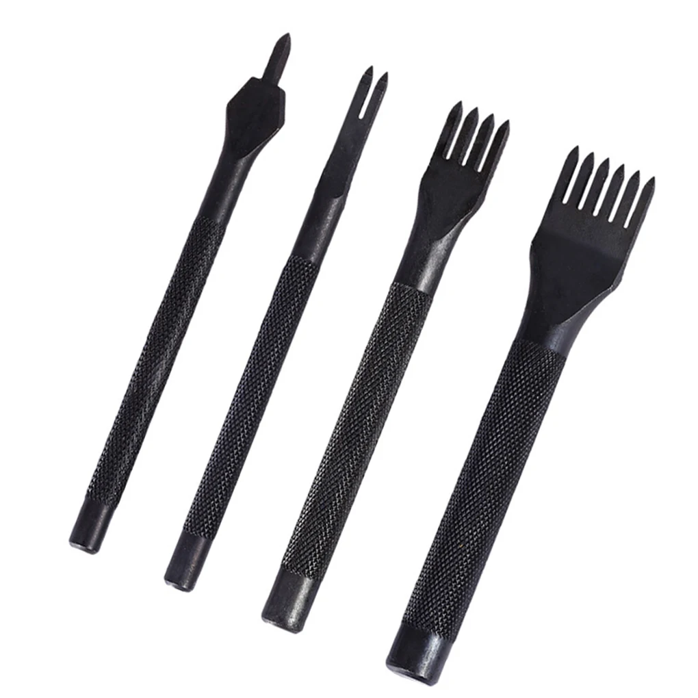 

4PCS Hole Punches Prong Hollow Punching Tool Skidproof Leather Craft Tools Working Home Adult Man Woman Indoor 3mm