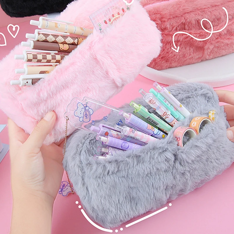Pouch Pen Bag For Girls Kawaii Stationery Large Capacity 3 P