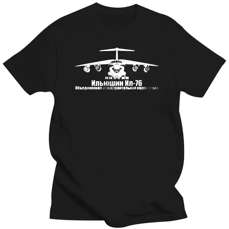 

New Ilyushin Il-76 Series Plane T-Shirt Vehicle Armed Assault Russian Air Force 2021 2021 Men Printed Top Quality Printed Shirts