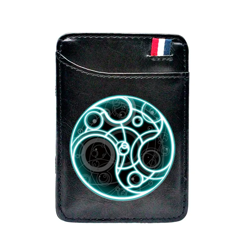 

Black Fashion Doctor Who Sign Printing Leather Magic Wallets Classic Men Women Money Clips Card Purse Cash Holder BE792