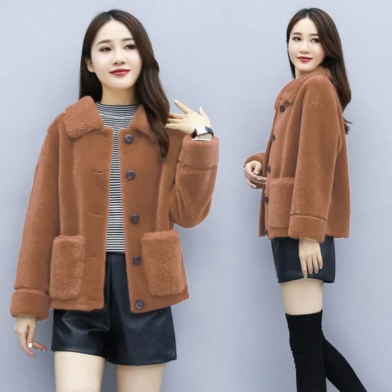 

Women's Sweatshirts Clothing Cardigan Square Collar Fashion Solid Color Autumn Long Sleeve Loose Popularity Tenafeicc