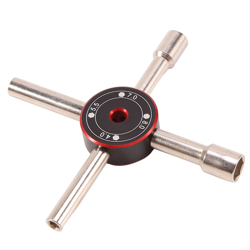 

1/10 1/8 RC Accessories Parts M2 M3 M4 M5 Screw For NUT Hexagonal Cross Wrench Sleeve 4/5.5/7/8Mm For RC Car Drone Boat Red