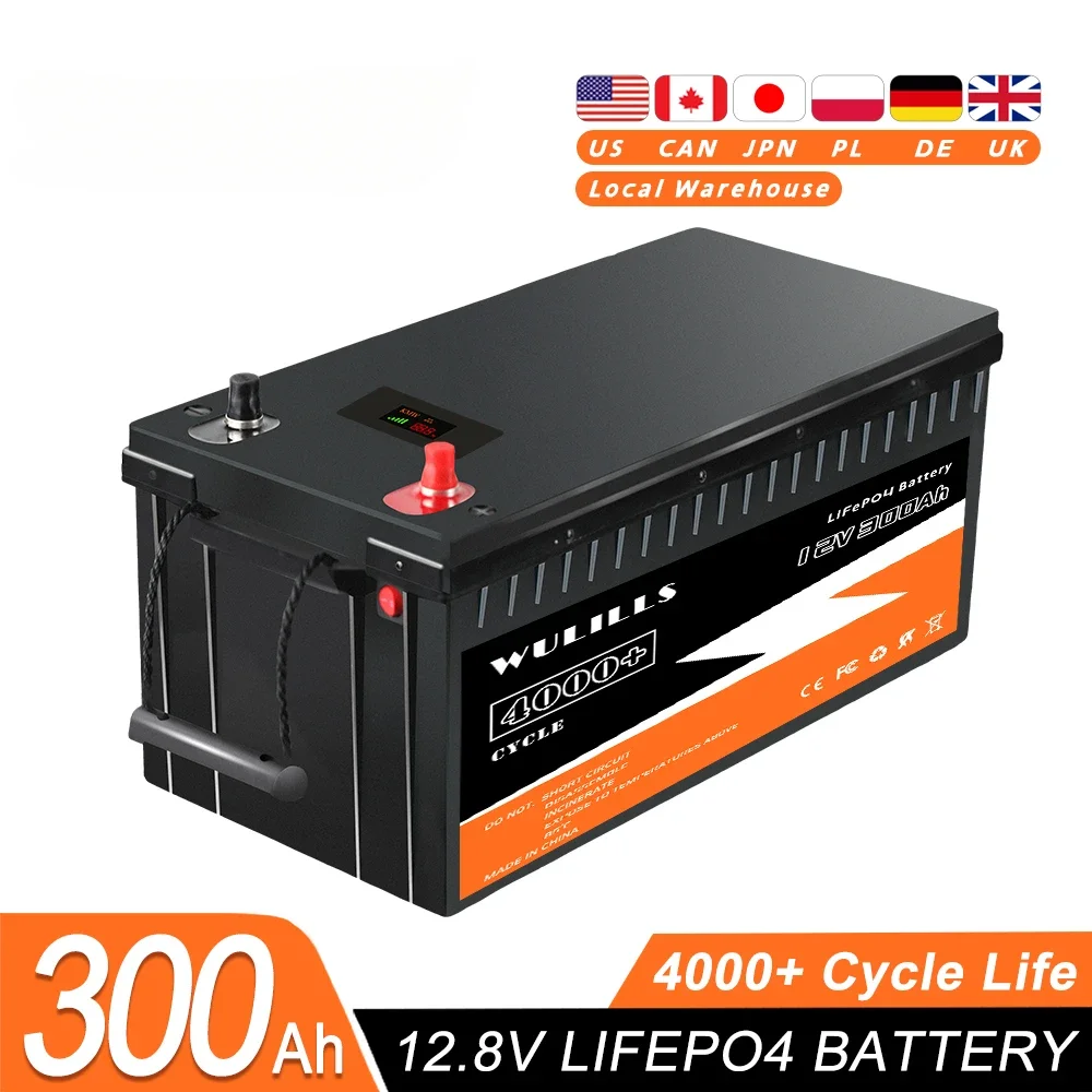 

New 12V 24V 48V 100Ah 200Ah 280Ah 300Ah LiFePo4 Battery Pack Lithium Iron Phosphate Batteries Built-in BMS For Solar Boat No Tax