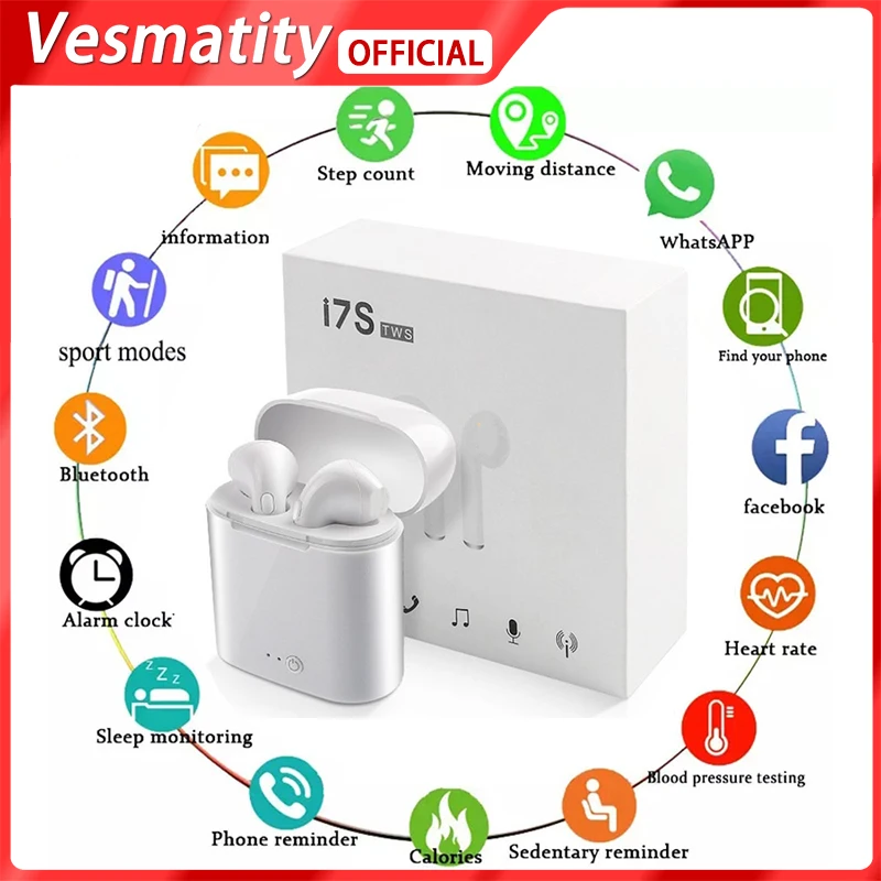 

Original TWS I7S MINI 2 Wireless Bluetooth Headset High Quality Stereo Noise Reduction Sport Earbuds for Smart Phone Android IOS