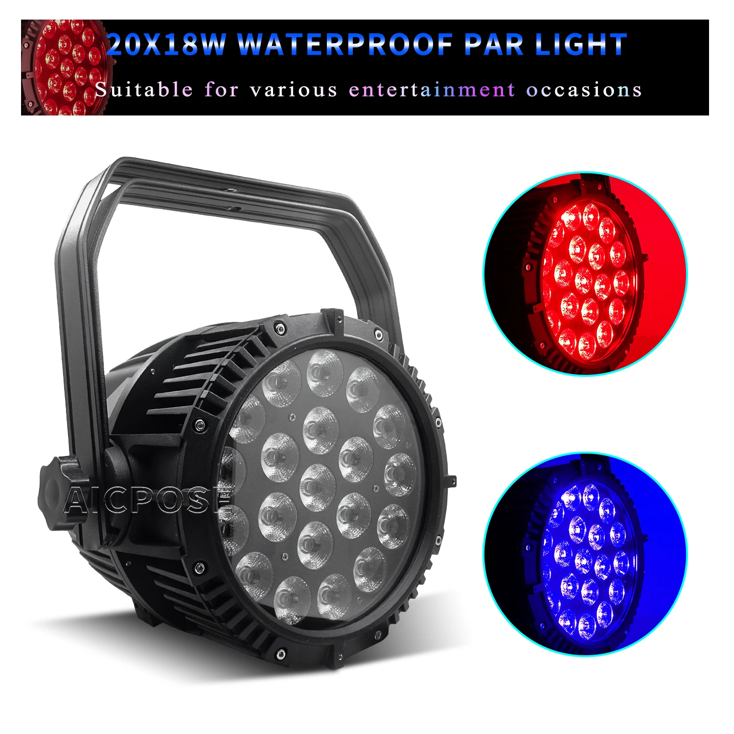 

20x12W RGBW/20x18W RGBWA+UV 6 in 1 LED Par Light IP65 Waterproof Stage Light DMX512 Control DJ Disco Outdoor Show Light