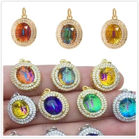 bohemian big zircon chramrs for jewelry making supplies gold color boho cz charms diy earrings necklace bracelet accessories