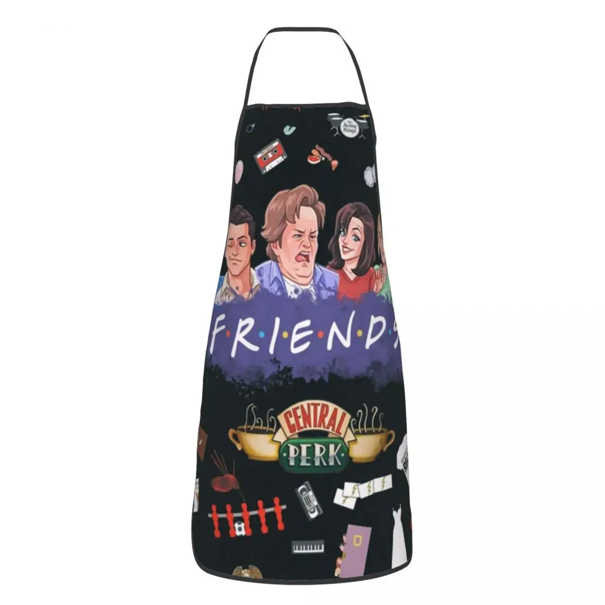 

Funny Cartoon Friends Characters Bib Aprons Men Women Unisex Kitchen Chef TV Show Tablier Cuisine for Cooking Baking Painting