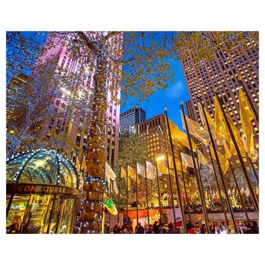 

landscape City 5D DIY Diamond Painting Rockefeller Center Diamond Mosaic Embroidery Full Cross stitch kits decoración hogar Gift
