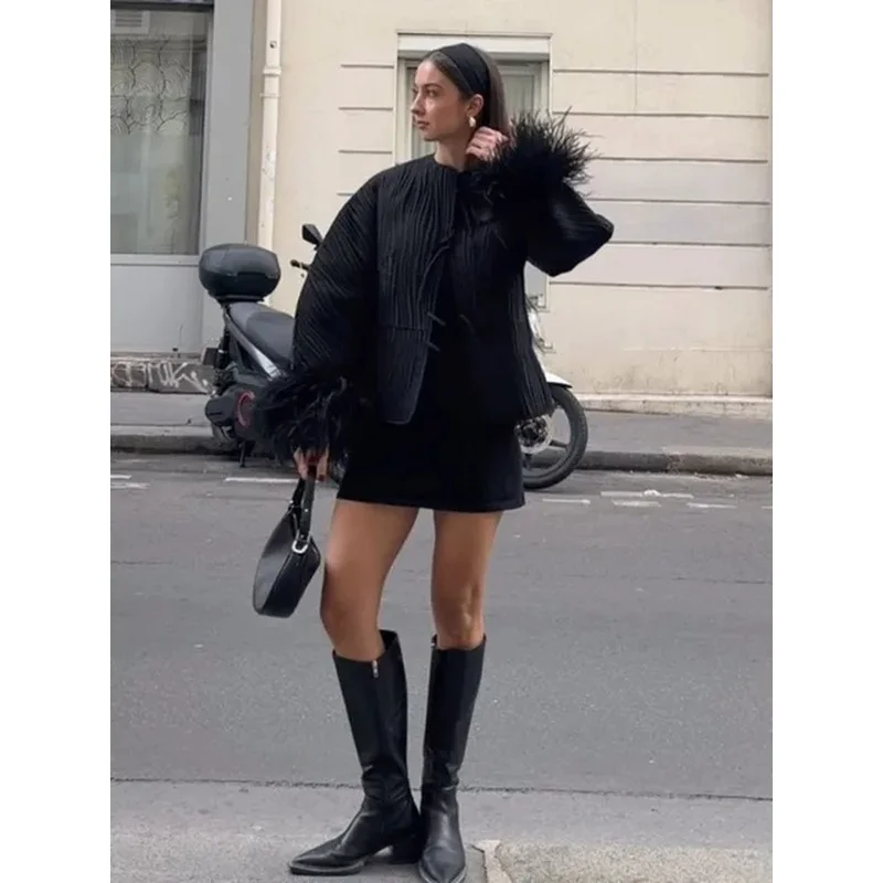 Женская Стеганая куртка на завязках однотонная хлопковая стеганая с длинными