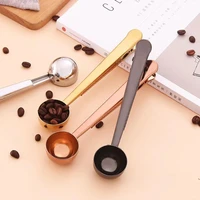 two in one multifunction coffee spoon stainless steel kitchen supplies scoop with bag seal clip coffee measuring spoon