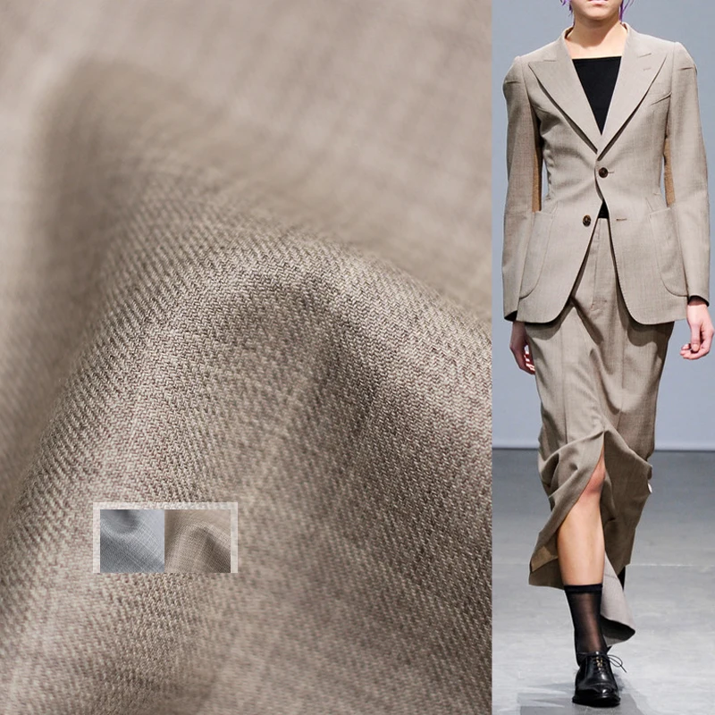 

White Waxberry wool yarn-dyed dark texture fabric spring and autumn suit jacket DIY sewing cloth Freeshipping