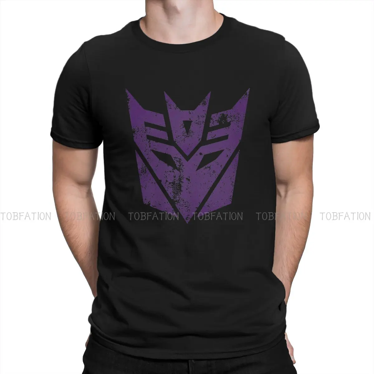 

Transformers Autobots Film Decepticons Logo Distressed T Shirt Classic Homme Tshirt Oversized O-Neck Men Clothing