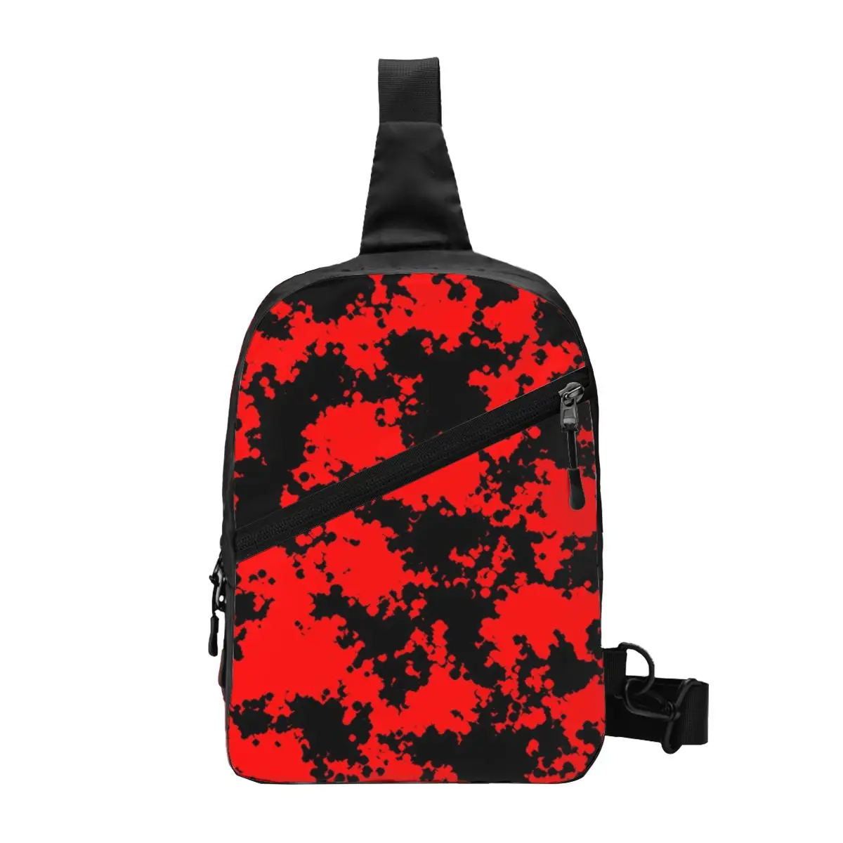 

Red And Black Military Camouflage Crossbody Bag Male Pattern Sports Chest Bags Fashion Phone Fishing Small Bag