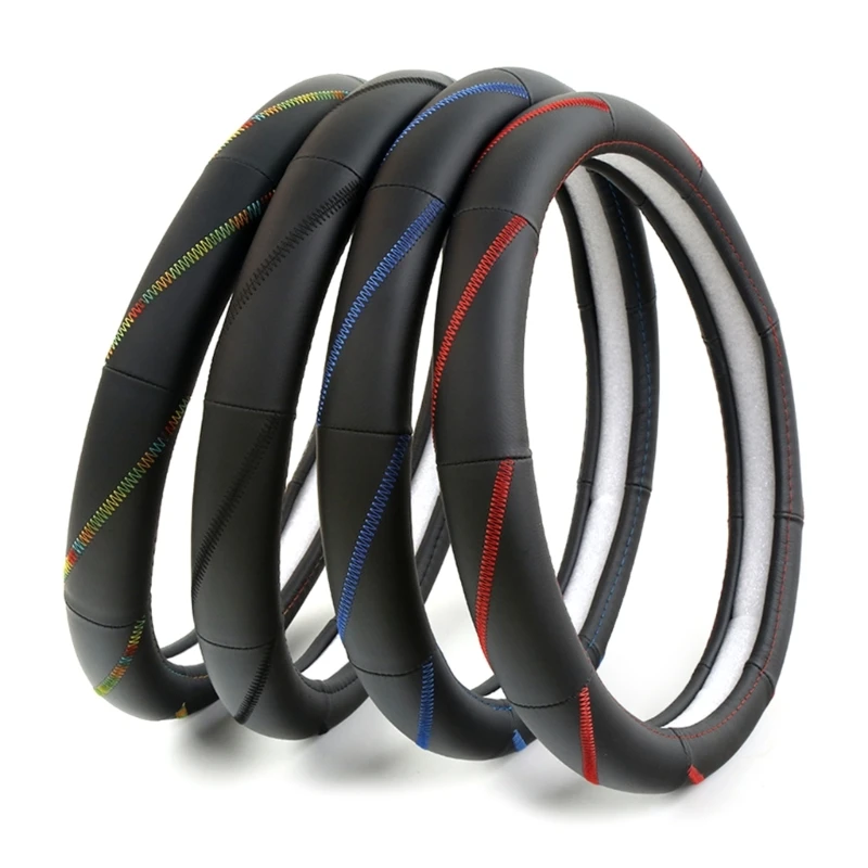 

15'' Car Steering Wheel Cover Universal Anti Slip Breathable Leather Protector for Women Men Auto Steering Wheel Sleeve