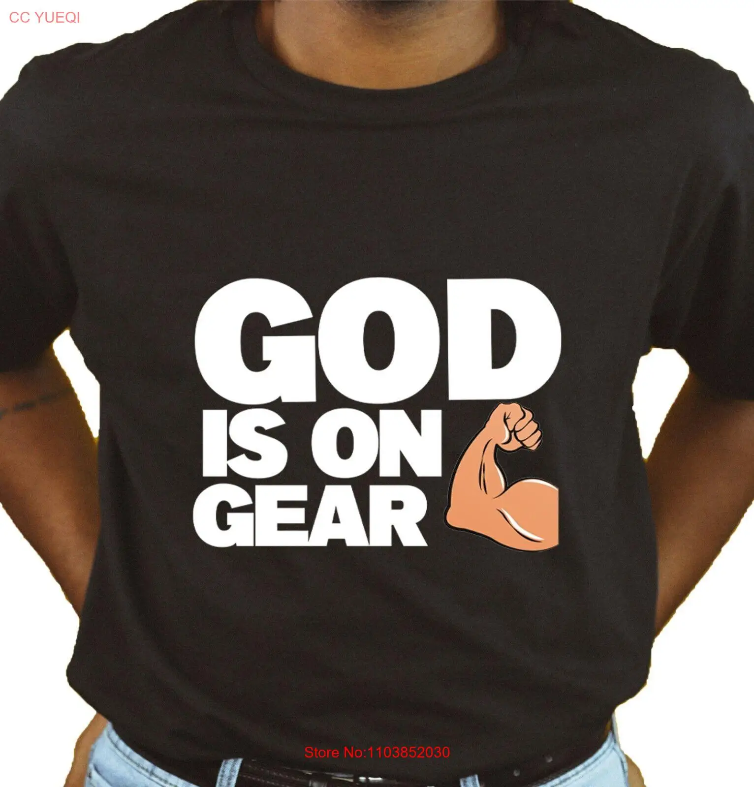 Футболка God is A On Gear унисекс-веселая летняя одежда для фитнеса спортивная мода