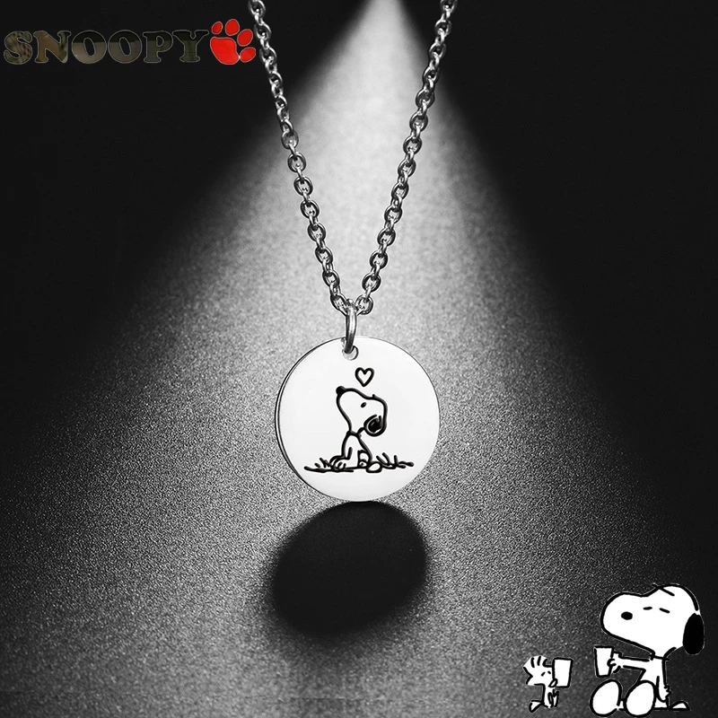 2024 новое модное трендовое нежное круглое ожерелье Snoopy мультяшная фигурка