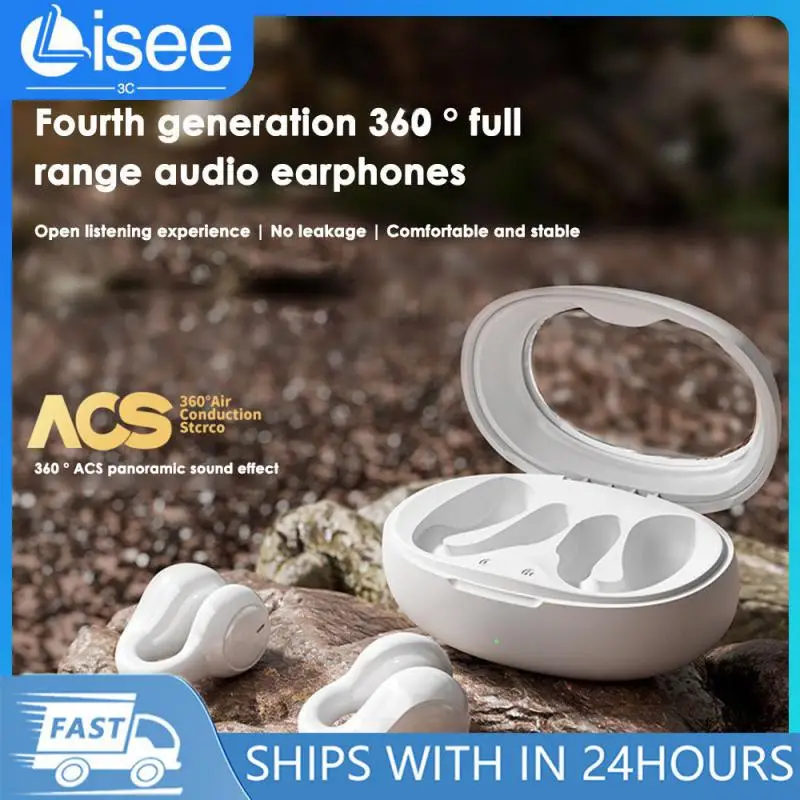 

Ear Clip Headsets Deep Bass Wireless Sound Earcuffs With Mic Earbuds For Sport Workout Running Gym Bone Conduction Earphones Hd