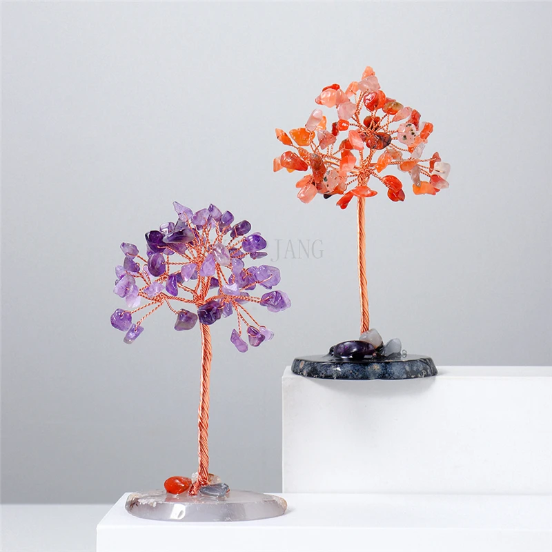 3 шт. натуральный кристалл дерево ручной работы гравий агатовое дно в горшке