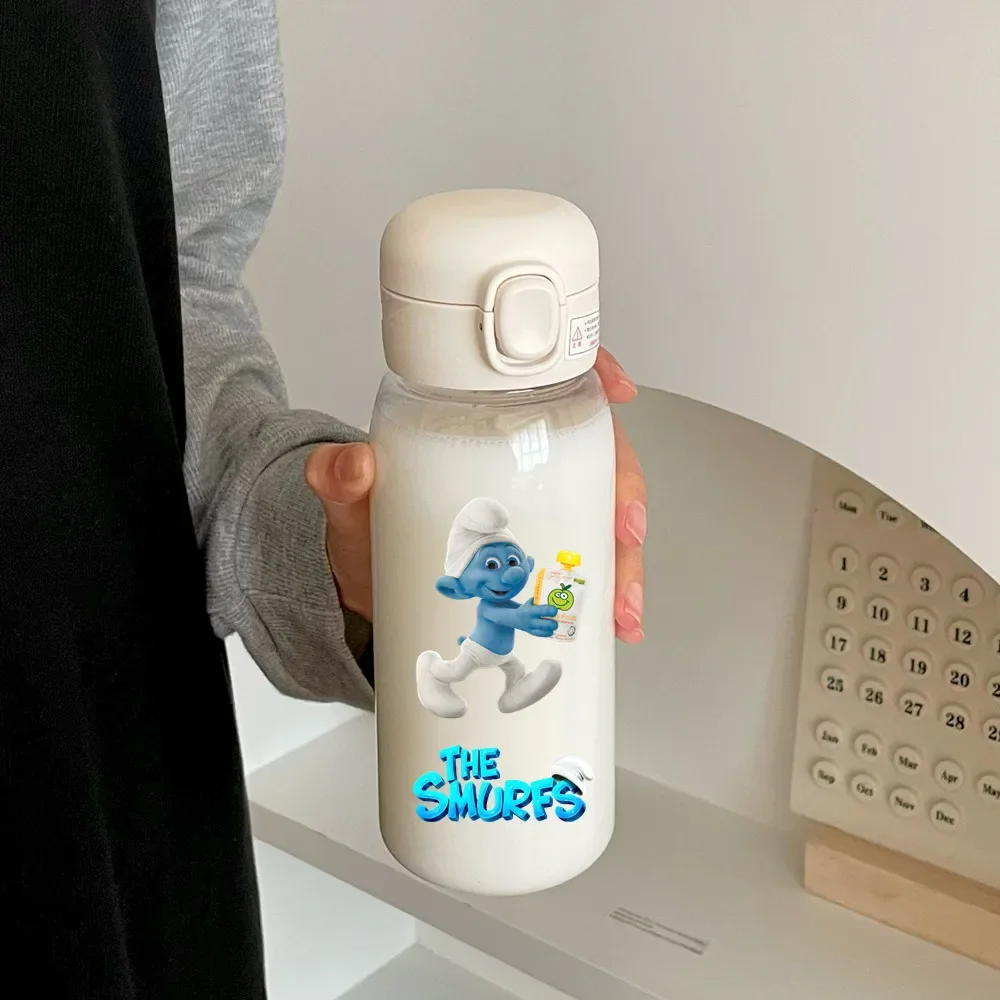 600 мл Smurfs сезон детская милая соломенная бутылка для питьевой воды портативная