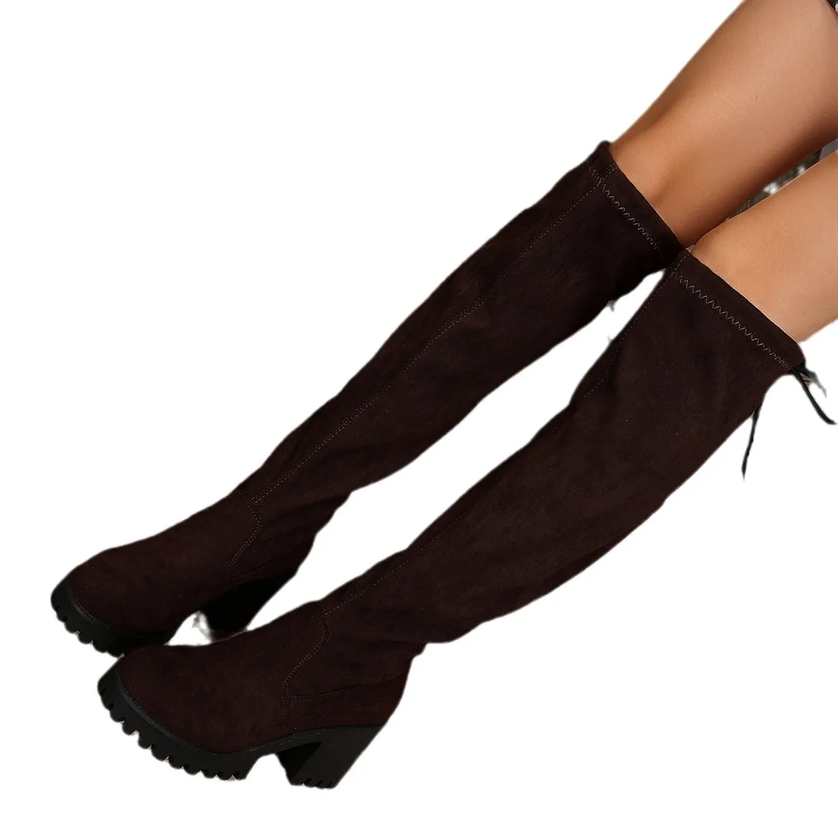 Женские резиновые сапоги Rain Med Flock PU Цветочные на среднем каблуке с цветочным