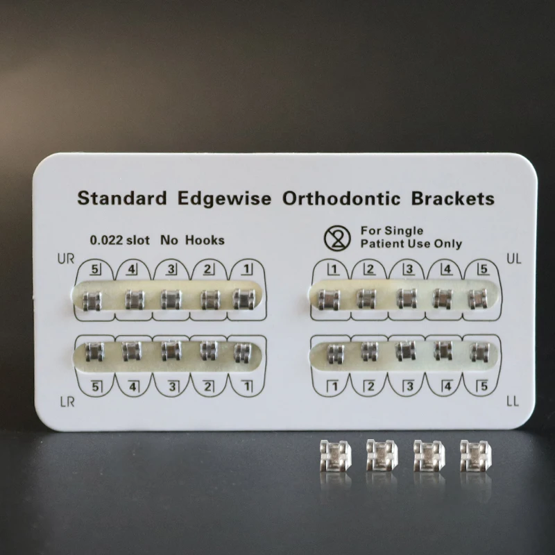 100 упаковок Edgewise 0Hook No Hook Mini/Standard Metal 0 022 Dental Bracket белый пэд