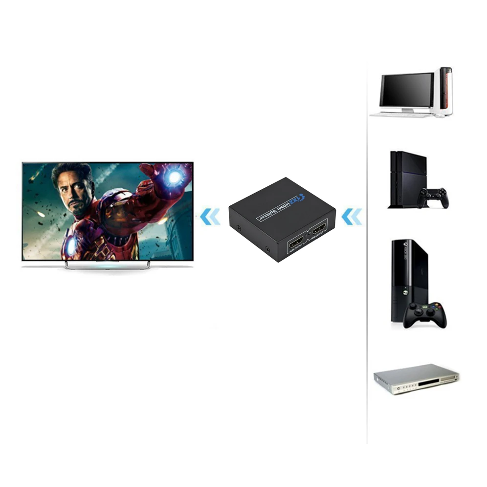 1080P HDMI разделитель 1 вход 2 выход Full HD 1080p видео Переключатель 1X разделение в для HDTV
