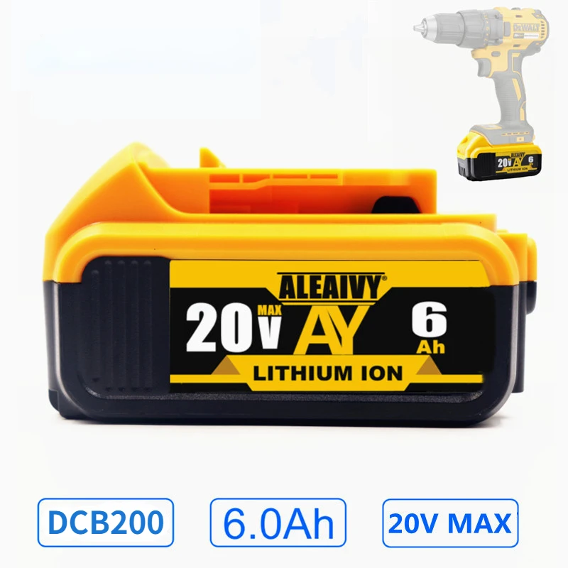 

20V 6.0Ah MAX XR Battery power tool Replacement for DeWalt DCB184 DCB181 DCB182 DCB200 20V 6A 18Volt 20v Battery dewalt Charger