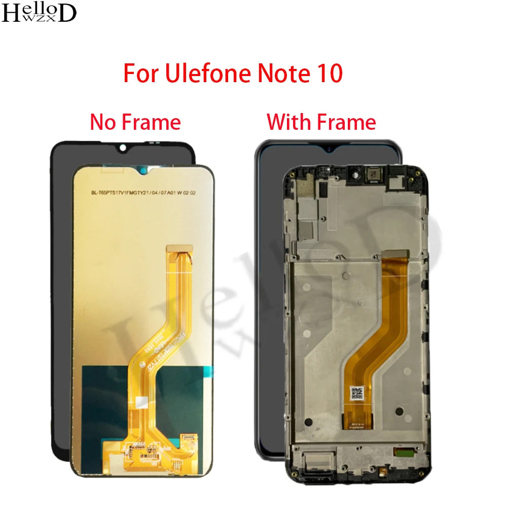 

6,52 дюймовый ЖК-дисплей для Ulefone Note 10, ЖК-дисплей кодирующий преобразователь сенсорного экрана в сборе, Замена с рамкой